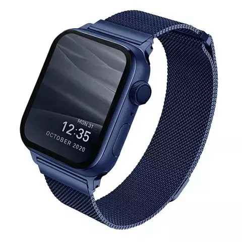 Pasek UNIQ Dante Apple Watch Series 4/5/6/7/8/SE/SE2 38/40/41mm Stainless Steel niebieski/marine blue